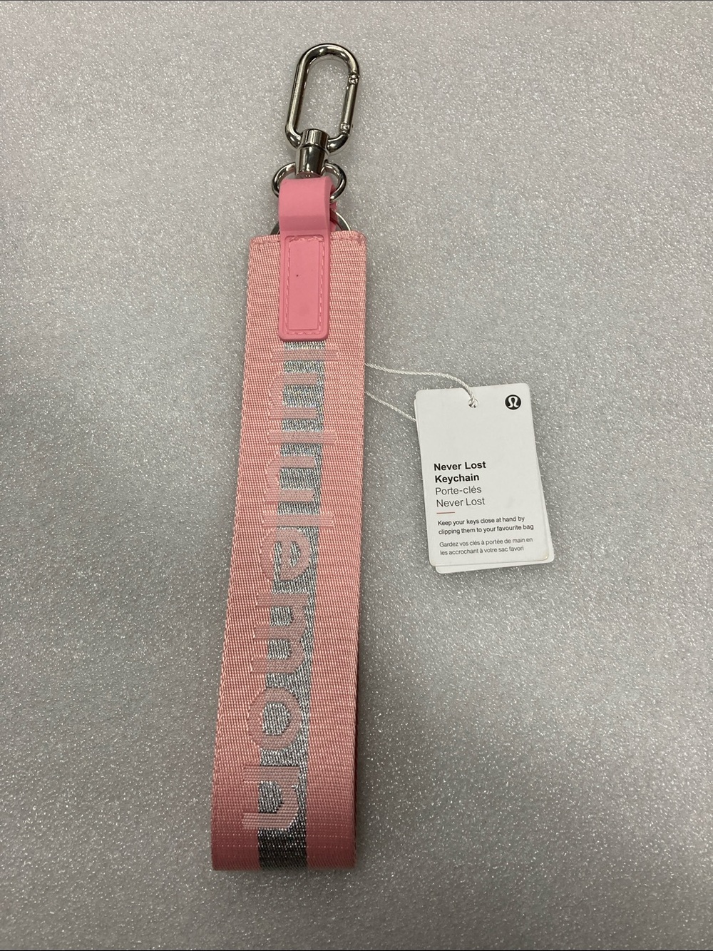 lululemon athletica Pink Never Lost Keychain Wristlet